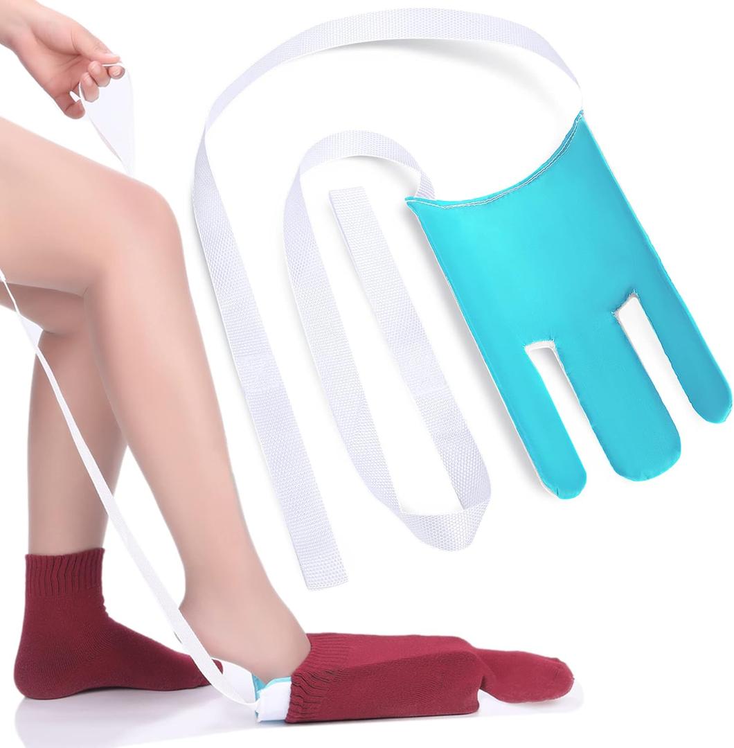 CAidRE Sock Aid - Sock Aid Device for Seniors, Disabled, Pregnant - Sock Helper Aide Tool - Sock Assistant Device No Bending (Blue)