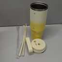 40 oz Tumbler with Handle and 2 Straws,2 in 1 Lid Insulated Water Bottle Stainless Steel Travel Coffee Mug,Lemon