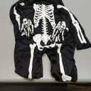 Kids Glow Skeleton Costume: Boys Girls Glowing Skeletons Clothing 4 Set for Holloween Cosplay Party (L (7-9 year))