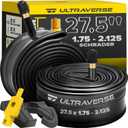 Ultraverse 27.5" Bike Inner Tubes 27.5 x 1.75, 1.95, 2.10, 2.125  Butyl Rubber Bicycle Tubes with Schrader Valve  Compatible with Mountain, Cruiser, City & E-Bikes  Set of 2