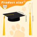 SVKN 9 Pcs Mini Graduation Cap with Tassel Mini Plush Mason Jar Small Animal Bachelor Hat Graduation Decoration Party Favors