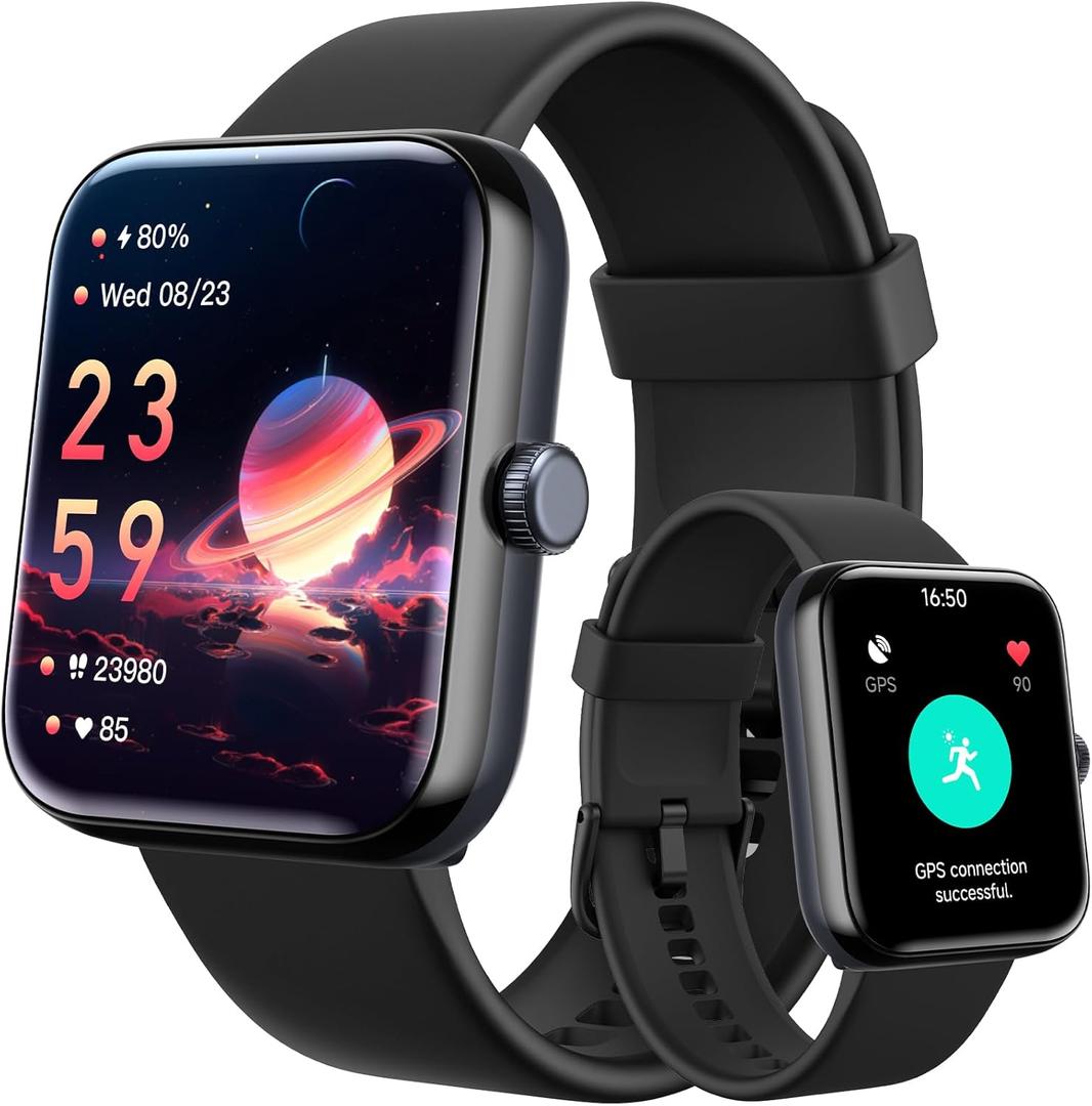 Gydom GPS Smart Watch for Men, 4 Satellite Positioning, 1.85" Fitness Tracker with Bluetooth Call, 3ATM Waterproof Heart Rate/Sleep/SpO2 Monitor, 105+ Sport Modes, 12 Days Battery, for Android iPhone