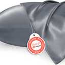 Bedsure Satin Pillowcase 2 Pack Similar to Silk Pillow Cases Standard Size, Pillow Case for Sleeping Women with Envelope Closure, Gifts for Women Men, Space Grey, 20x26 Inches