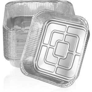 50 PCS Air Fryer Liners Disposable Aluminum Foil Liners 8" x 8" Square Airfryer Liners Non-stick Air Fryer Paper Oven Basket Food Grade Aluminum Foil Pans for Baking, Frying, Grilling, Roasting