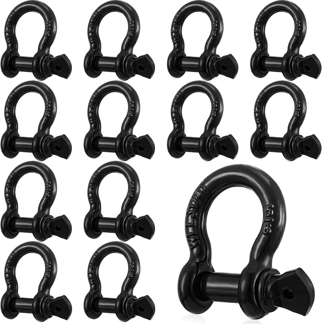 6 Pack 5/8" D Ring Shackle Heavy Duty with Screw Pin Galvanized Coating for Rigging Tow Strap Winch Off Road Truck Vehicle Recovery