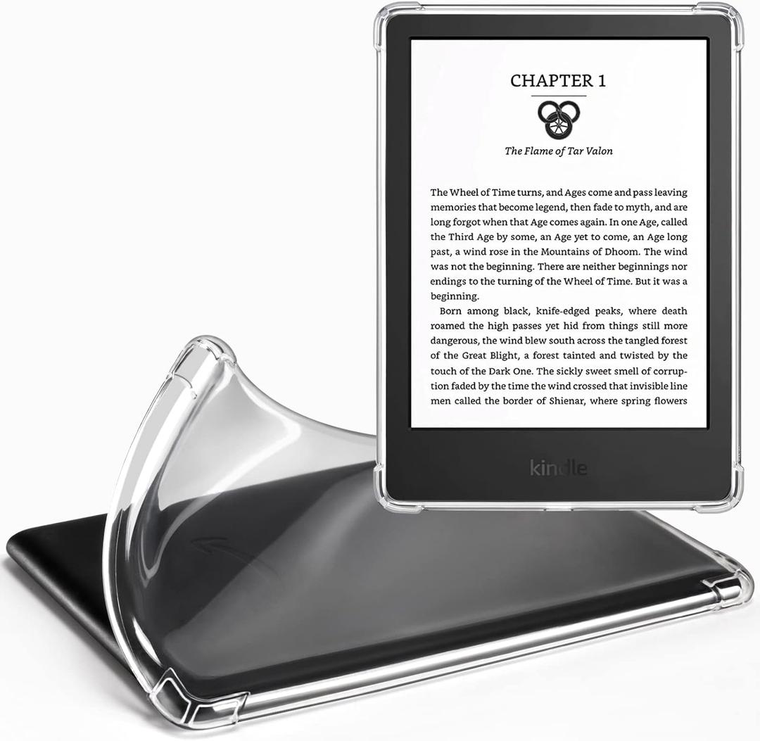 CoBak Clear Case Exclusively for 6 Inch Kindle 2024 and 2022 Releases (11th Generation) - Ultra Slim Soft TPU Transparent Cover, Lightweight and Durable Protection