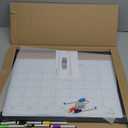 Large Monthly Whiteboard Calendar with Cork for Wall, 24" x 18" Dry Erase Board with Wooden Framed, Hanging Dry Erase Calendar for Home, Office, School (Black)