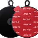 Pop-tech Adhesive Dashboard Mounting Disk: 95mm Dash Pad Mount Disc for Suction Cup & Vacuum Phone Holder - 2 Packs 3.74" High Bond Car Sticky Base Plate for Garmin & Tomtom GPS DashCam