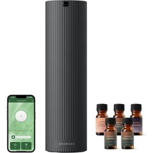 Aromadd Scent Diffuser Starter Kit  Waterless Essential Oil Diffuser for Home, 1500 Sq.Ft Coverage Scent Air Machine, Smart Auto Mode Hotel Collection Diffuser with Cold Air Tech (Black)