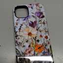 LUHOURI for iPhone 15 Plus Case,Wireless Charging Compatible,Dual-Layer - Soft Silicone Inner + Hard Outer Shell,Cute Wildflower Design,Protective Phone Cover for Women - Marble Pressed Flowers