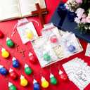 Aurelema 60 Sets Easter Religious Jesus Gifts Bulk Jesus Loves You Light Bulb Shaped Stress Ball Keychains with Christian Cards Organza Bags for Church Prizes Easter Egg Fillers