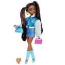 Barbie Dream Besties Playset, Brooklyn Posable Fashion Doll with Long Black Hair, 9 Music-Themed Accessories