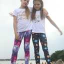 LUOUSE Girls' Leggings Full Length Comfy Pants Trousers 4-13 Years (8-9 Years, 11 Black and Rose)