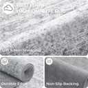 Long Hallway Runner Rug- Carpet Runners for Hallway 12ft, Anti Slip Backing Washable Rug Runner for Bathroom, Entrance, Living Room, Soft Low Pile Modern Rug Runner(2'x12', Grey/Ivory)