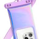 Floatable Waterproof Phone Pouch Case for iPhone 17 16 Pro Max/15/14/13/12, IP68 Travel Cellphone Dry Bag Beach Cruise Ship Essentials Bags with Crossbody Lanyard, Iridescent Purple - 7
