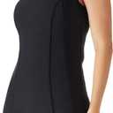 Ocean Blues Women's Boyshort Swimsuit with Built-in Bra Active One Piece Bathing Suit Modest Athletic Swimwear (X-Large, Black)