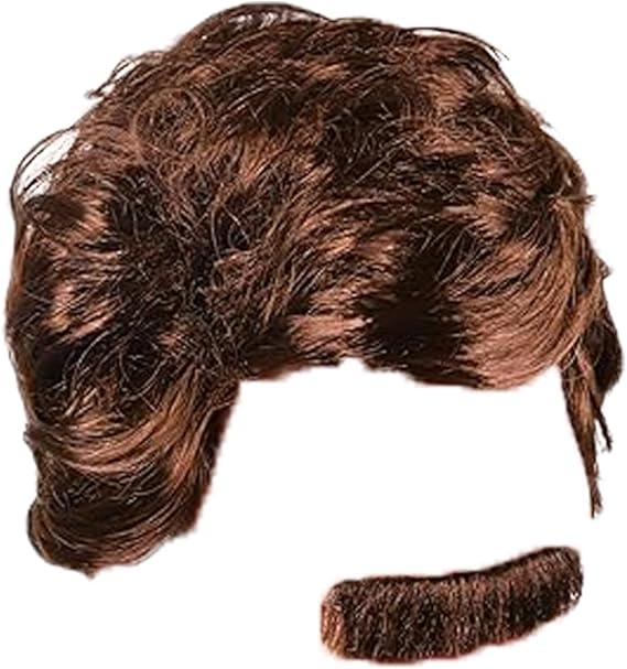 Kangaroo Costume Wigs for Men, Mens Wig, Halloween Party Wigs, Mullet, Mustache & Wizard Wig, Cosplay Accessories for Men