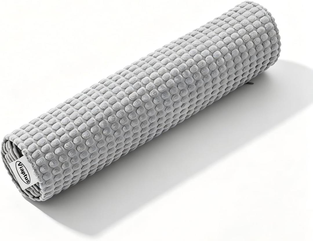Cervical Pillow for Neck Pain, Memory Foam Neck Roll Pillow – Grey, 17.7 x 4 inches
