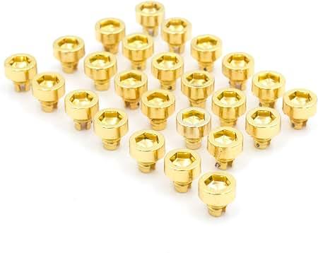 RTrhinoTuning 50pcs Wheel Rim Rivets for 7.5mm/0.3in Hole Replacement Wheel Lip Rivets Nuts ABS Plastic Gold Wheel Rim Lip Rivets Nuts Replacement Rivets Universal Yellow