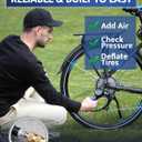 Presta Valve Adaptor Pump with Removable Schrader to Presta Valve Air Chuck Accurate Bike Tire Inflator & Pressure Gauge for Air Compressor, 100 PSI
