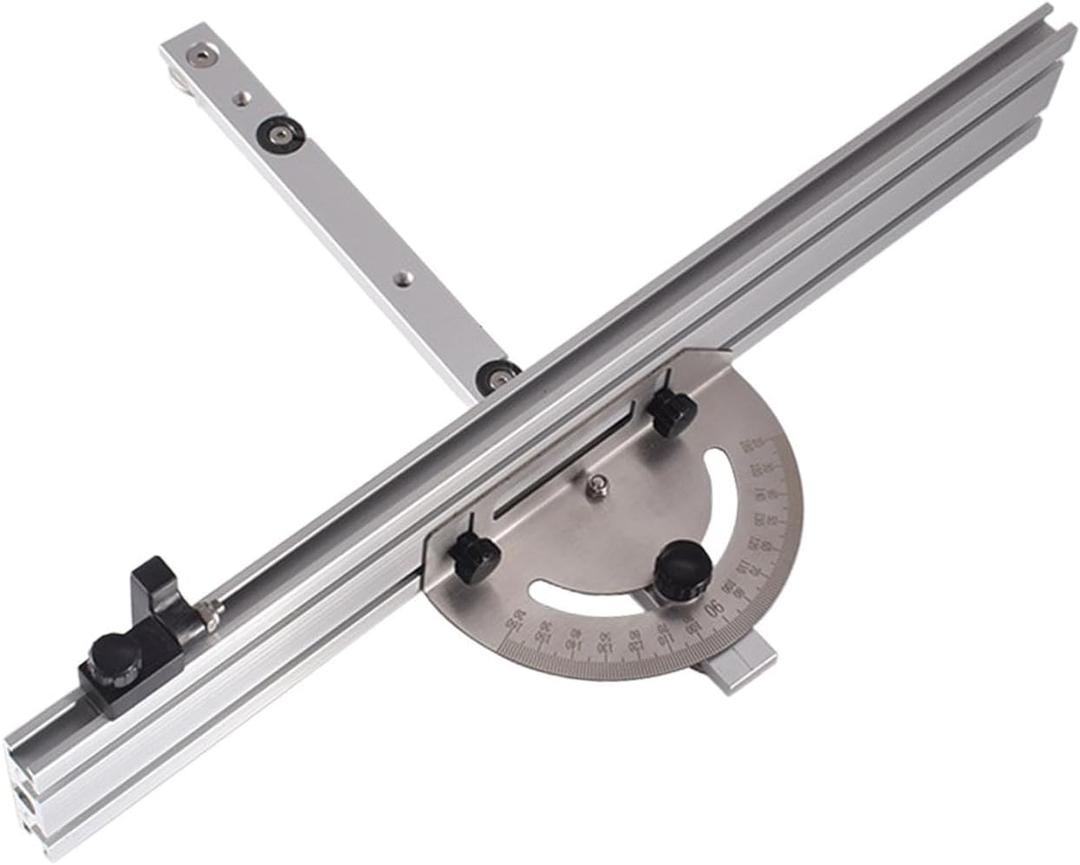 Precision Table Saw Miter Gauge System with Miter Fence, 120Angle Stops Adjustable for Table Saw, Band Saw, Router Table, 415mm