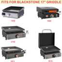 DcYourHome Griddle Warming Rack Compatible with 17" Blackstone Griddles, Portable and Adjustable Stainless Steel Rack for Blackstone Griddle Stand 17 Inch Accessories, One-Step Clip On Attachment