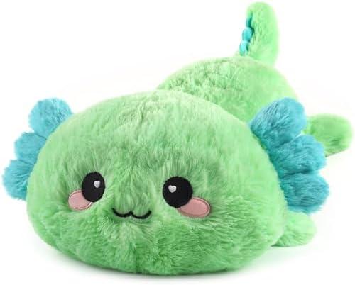 Cuckool Mint Axolotl Stuffed Animals, Microwavable Stuffed Animals Heating Pad for Cramps, Pain Stress Relief, Heatable & Coolable Lavender Scented Plush Toys for Anxiety, Women & Kids Bedtime