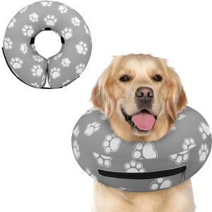 Supet Inflatable Dog Cone Collar Alternative After Surgery, Dog Neck Donut Collar Recovery E Collar for Neuter, Soft Dog Cone for Small Medium Large Dogs (XL(Neck 14"-18"))