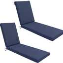 AAAAAcessories Outdoor Chaise Lounge Cushions, Waterproof, Fade-Resistant Patio Furniture Replacement Cushions, 80" x 26" x 3", Set of 2, Navy Blue