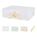 3 Pack 19x16x6 Inch Extra Large Gift Boxes with Lids for Presents Large White Gift Box with Ribbon Foldable Gift Boxes with Shredded Paper Jumbo Gift Box Bridesmaid Proposal Box