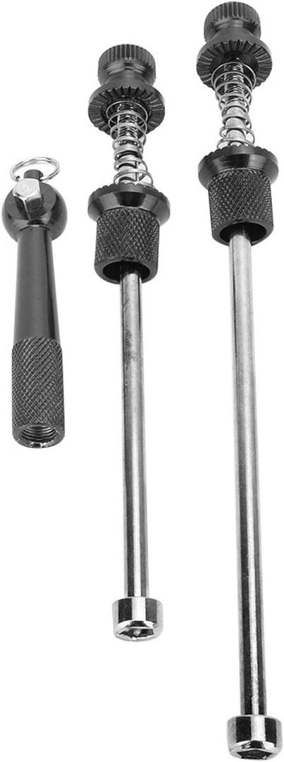 OUKENS Aluminum Alloy Road Bike Anti Theft Quick Release Secure Lock Skewers Set Cycling Wheels Locking (Black)