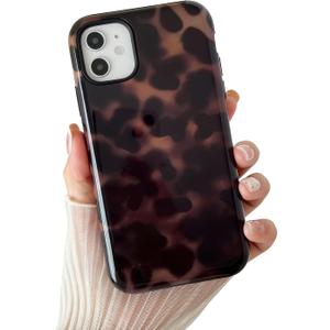Compatible with iPhone 11 Case, Fall Tortoise Shell Phone Case Compatible with iPhone 11 6.1 inch, Brown Amber