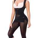Nebility Bodysuit for Women Tummy Control Shapewear Faja Body Shaper Waist Trainer Open Bust Mid-Thigh Bodysuit XL