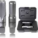 DKIBBITH 2-Piece Pipe Extractor and NPT Tap Set 1/2" - Heavy Duty Carbon Steel Tools for Removing Broken Threaded Pipes & Cutting Accurate NPT Threads - Plumbers Mechanics DIY with Storage Case.