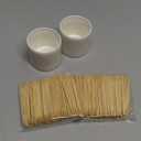 Porcelain Toothpick Holders, Set of 2 Toothpick Dispensers with 400 pcs Bamboo Toothpicks, White