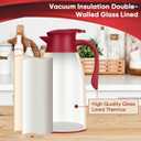 AceChef 40.5 Oz Thermal Coffee Carafe, Vacuum Insulated Glass Lined Coffee Thermal, 1.2Liter Tea Pot with Lid, Heat Retention for Coffee & Tea
