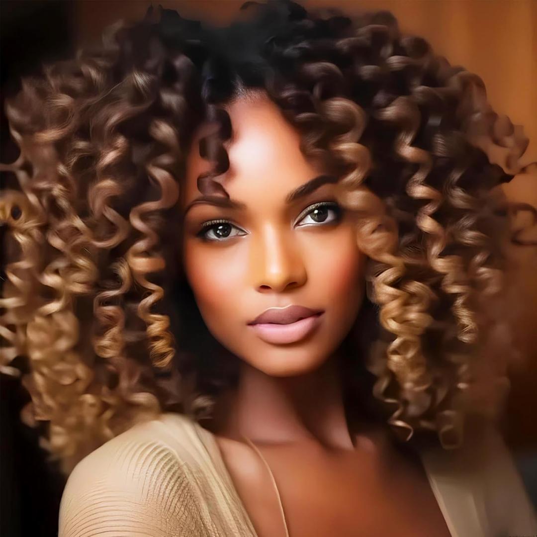 5 Packs 2X Ringlet Wand Curly Jamaican Bounce 8 inch Short Crochet Hair Extensions Brown Blonde Ombre Crochet Braiding Hair 100 Roots