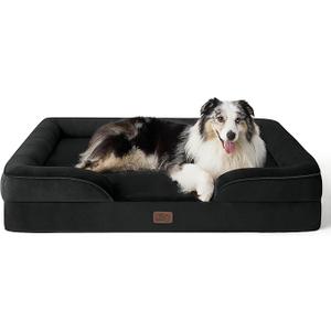 Bedsure XL Orthopedic Dog Bed for Extra Large Dogs - Washable XLarge Dog Cat Bed Waterproof, Comfort Dogs Couch Sofa with Washable Removable Cover, Pet Bed with Nonskid Bottom, Black, 42"