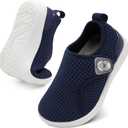 Centipede Demon Toddler Shoes Boys Girls Wide Barefoot Shoes Kids Zero Drop Minimalist Sneakers Adjustable Tennis Shoe Breathable Slip On Shoe for Outdoor Walking Running (Navy) Size 32