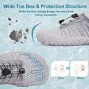 Hike Barefoot Water Shoes for Women Men Footwear, Quick Dry Wide Toe Box Pro Beach Swim Athletic Sports Shoes, Non-Slip Lightweight Aqua Shoe for Pool Hiking Walking Kayaking Diving Surfing (New--grey)