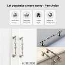 2 Pack Zinc Alloy Vintage Drawer Pulls with Screws - Ornate Drawer Handles for Kitchen Cabinets, Dresser Drawers, Furniture Hardware (Brushed Silver, 5.04 inch Hole spacing)