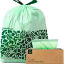 Cleanomic Compostable* Trash Bags with Drawstring (13 Gallon, 25 Units, Tall), BPI Certified For Kitchen Compost