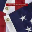 American Flag 5x8 FT Embroidered Stars, Sewn Stripes, Brass Grommets Polyester USA US Flag Long Lasting for Outdoor Use