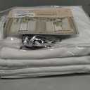 ANRODUO Rod Pocket and Back Tab Pleated Blackout Curtains with Hooks, Rings, White Curtains 96 Inches Long 2 Panels, Thermal Insulated Room Darkening Living Room Bedroom Curtain, 42x96 Inches