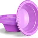30 Pack 12 oz Purple Disposable Plastic Bowls Dessert, Ice Cream, Salad, Soup Serving Cups for Party, Picnic, Food Snacks (Purple)