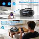 MONODEAL CD Player & Cassette Tape Player with Bluetooth, Powerful Stereo CD Player Boombox with X-BASS,CD and Cassette Player Combo,FM/USB/AUX & Remote, Tape Recording, Sleep Timer, AC/DC Powered