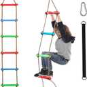 Climbing Rope Ladder 6ft Wooden Ninja Ladder for Kids, Indoor and Outdoor Backyard Playground Play Swing Sets,Tree Ladder Toy for Boys Children Aged 6-12 Years Old (Climbing Rope Ladder)