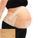 2-in-1 Maternity Belly Bands for Pregnant Women - Easy to Use Pregnancy Belly Support Band for Back, Pelvic, Hip, Adjustable Maternity Belt Support, Comfortable & Soft (Classic Ivory, One Size)