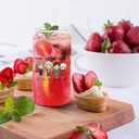 LRUIOMVE 16oz Glass Can Cup with Bamboo Lid & Straw - Reusable Drinking Glass for Iced Coffee, Smoothie, Beer, Ideal Friendship Gift for Women, Bestie