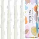 White Taper Candle Candlestick Bow Soy Candles Unscented Wedding Party Wax Unscented Dinner Candle Dripless,10 inch,Set of 4,J1